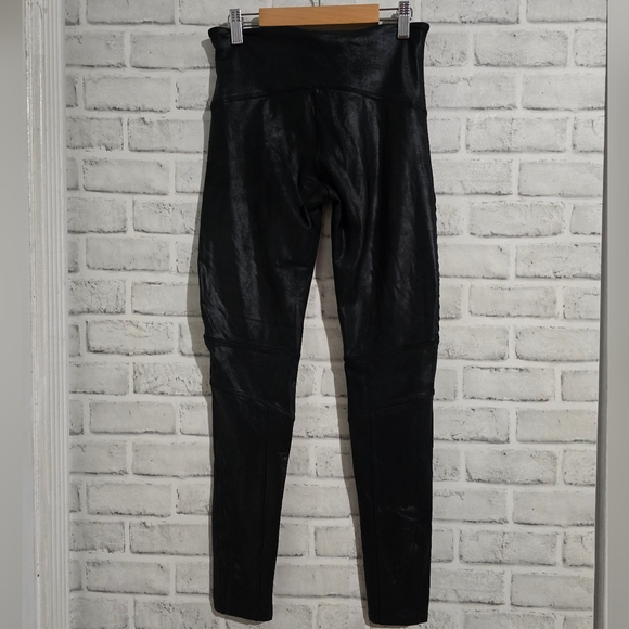EUC‎ Spanx Faux Leather Moto Legging Black size L - Picture 5 of 8